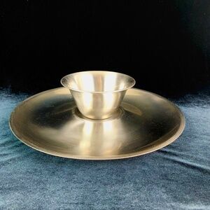 Vintage Cultura Chip and Dip Tray Set Stainless 18 8 Sweden Mid Century Modern